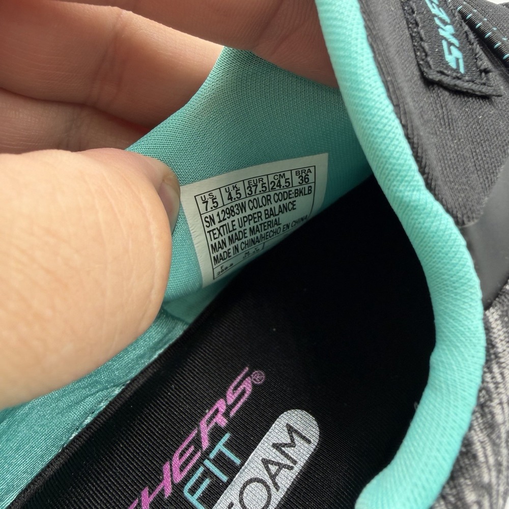 Skechers Quick Getaway Shoes Womens 7.5 W WIDE FIT Black Slip On Sneakers 12983W - Picture 10 of 10